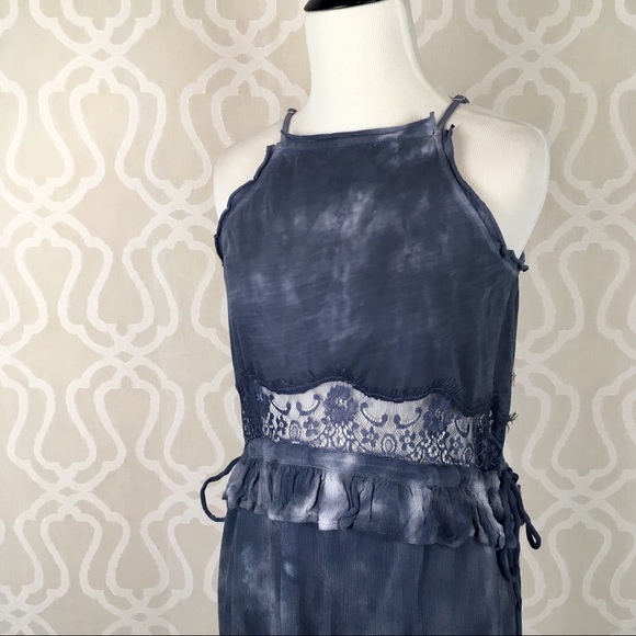 Bohemian Mineral Washed Tie Dye & Lace Maxi - Picture 4 of 8